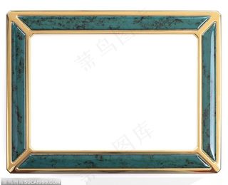 相框边框-金边的蓝色相框