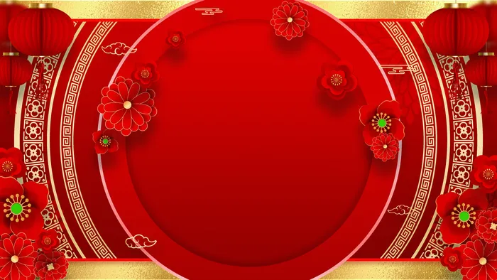 红色喜庆2022虎年春节新年元宵节海报背景展板模板设计素材图psd模版下载