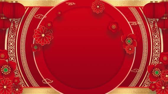 红色喜庆2022虎年春节新年元宵节海报背景展板模板设计素材图