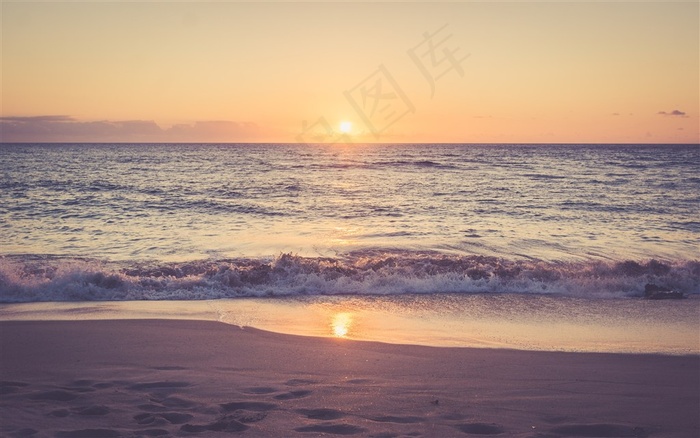 海滩日落美景摄影