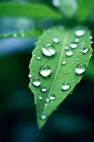 绿色清新水滴绿叶背景图