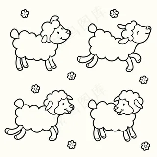 简笔画羊图片