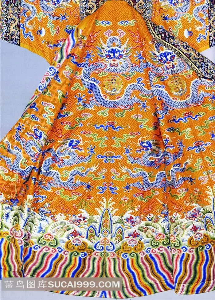 清代精美的龙纹服饰素材