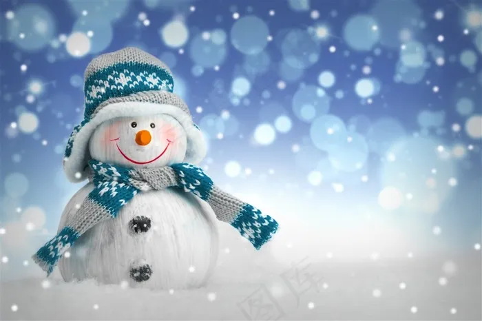 新年小雪人海报背景高清图