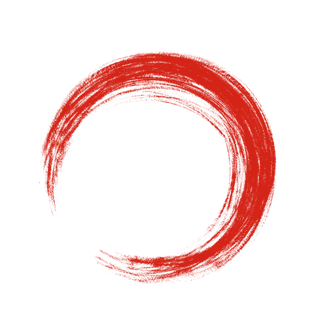 中国风古风水墨毛笔圆圈圆环边框透明免抠PNG