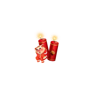 红色烟花爆竹免扣素材