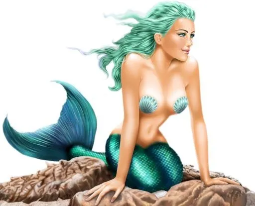 美人鱼 PNG免抠(900x728)