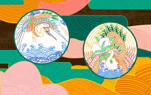 中国风古风国潮祥云旭日背景