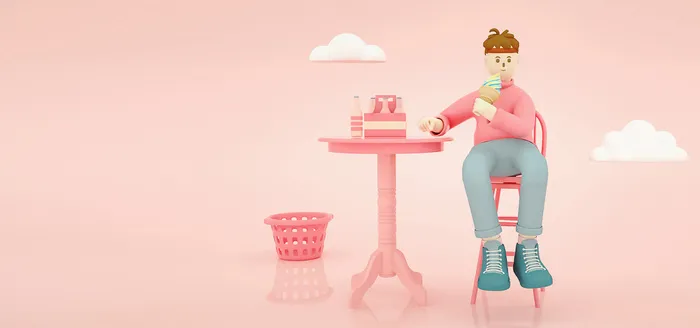 c4d人物插画3d场景