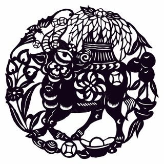 牛剪纸 剪纸风元素