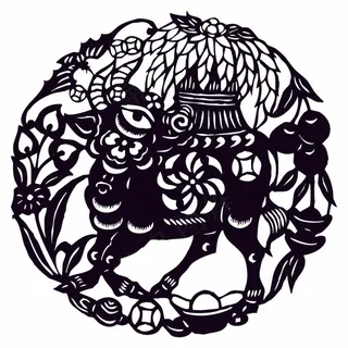 牛剪纸 剪纸风元素