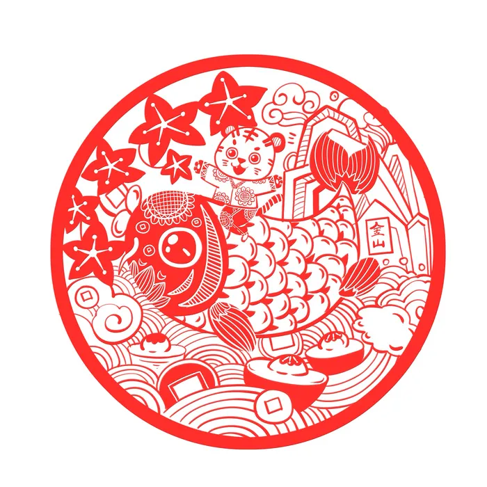 2022春节虎年剪纸PNGpsd模版下载