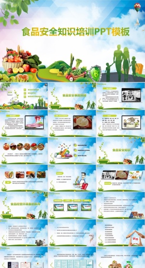 食品安全健康PPT模板ppt模版预览图