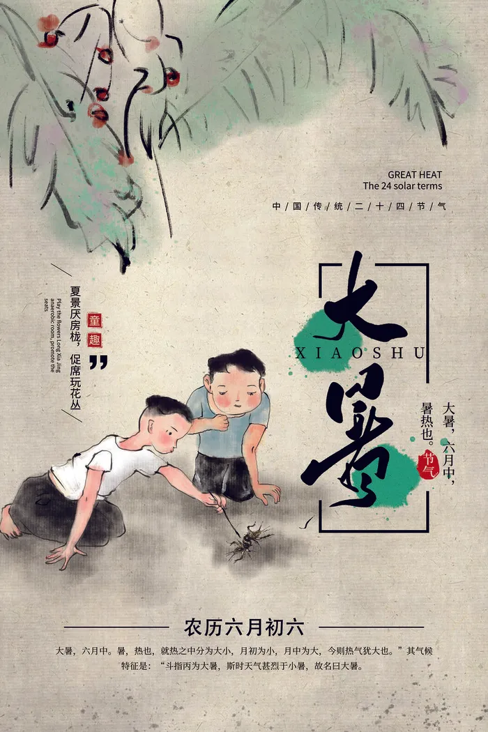 大暑节气psd模版下载
