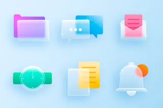 APP网页设计科技玻璃磨砂质感图标icon