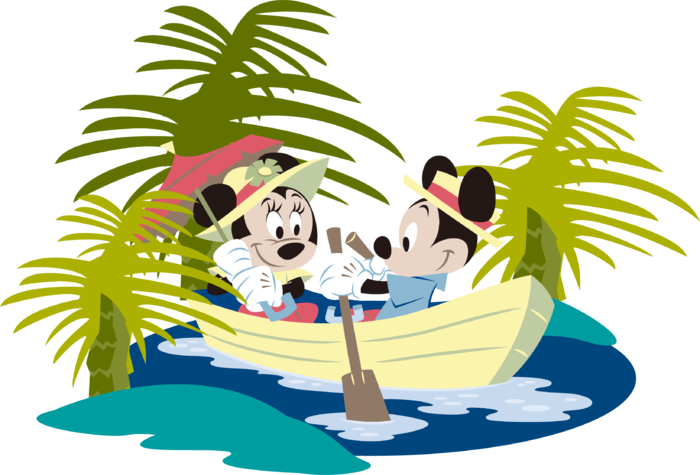 米奇和米妮划船