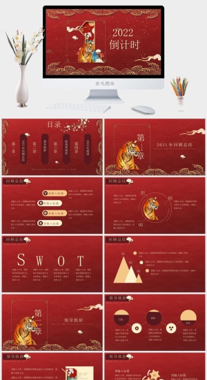 年度总结模板PPT预览图