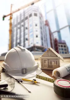 建筑物建造与安全帽高清图片