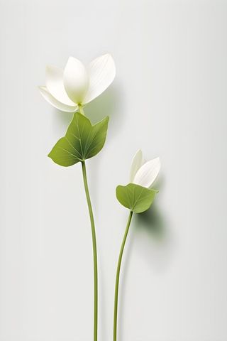 荷叶白色简约背景