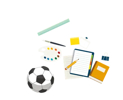 书本文具足球素材少儿兴趣班