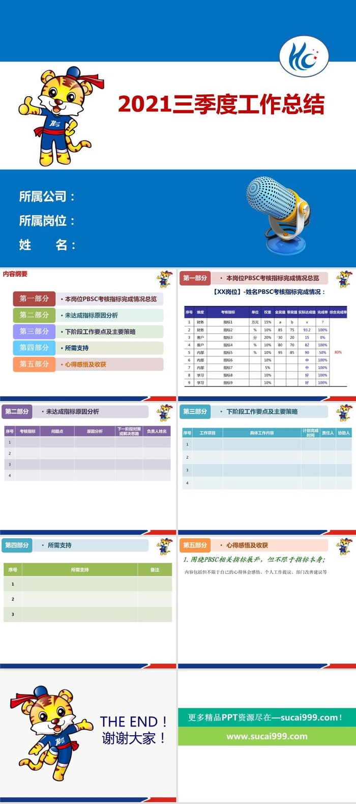 虎年月度季度工作总结ppt模板