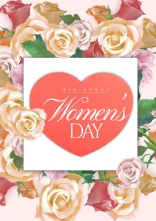 妇女节女人节花玫瑰海报