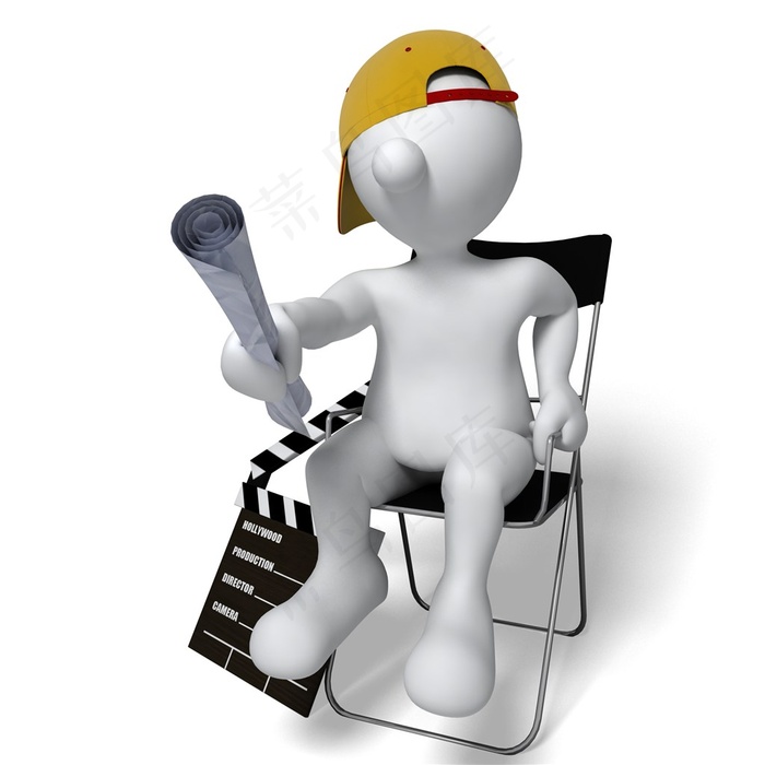 白色3D小人休闲