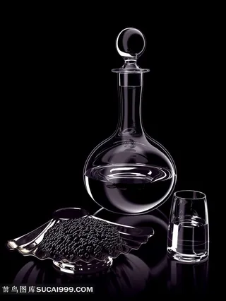 珍贵的黑色鱼子酱