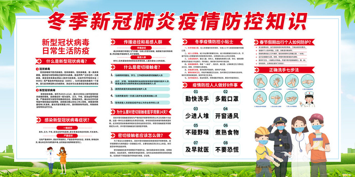 简约大气新冠防疫疫情防控展板psd模版下载
