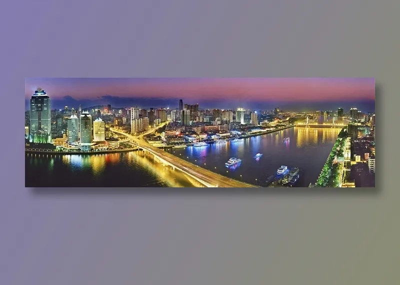 高速路城市建筑夜景风景画