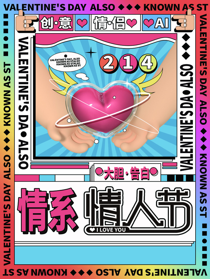 2.14情人节浪漫海报PSD模板psd模版下载