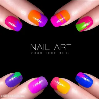 彩色炫彩指甲油广告设计高清图