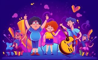 音乐会狂欢炫紫色背景