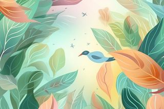 清新叶子夏季清爽背景