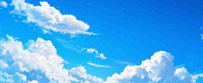 夏天蓝天白云天空(1712x704)