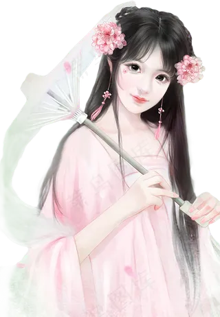 免扣素材中国风美女