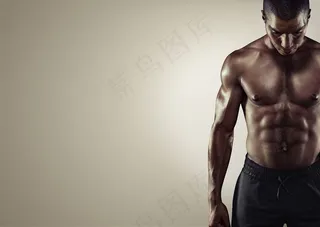 肌肉猛男人图片海报设计素材