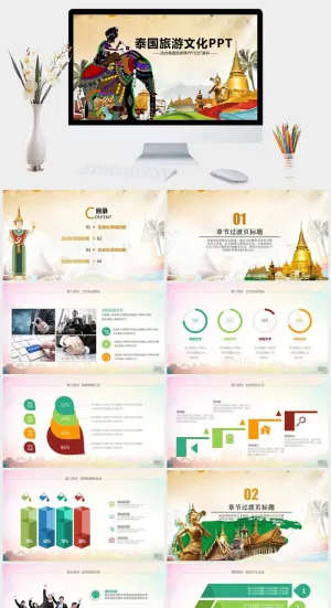 泰国文化泰国旅游PPT模板预览图