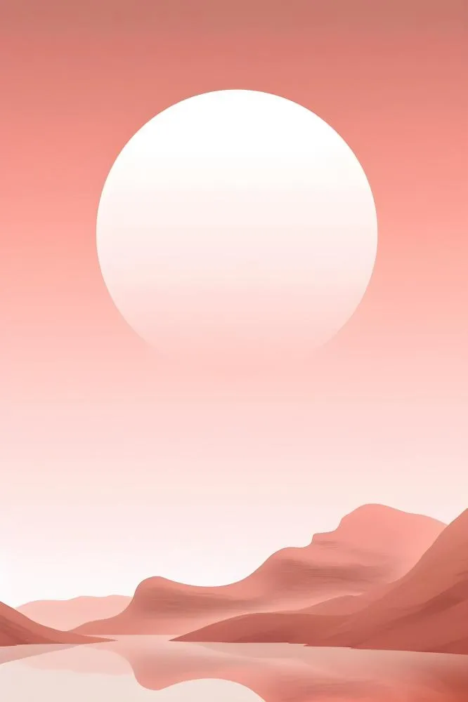 简约扁平意境山脉背景(2400x3600)