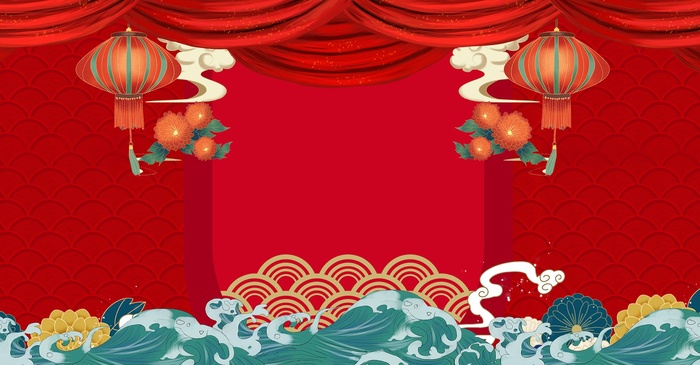 国潮风格海报背景