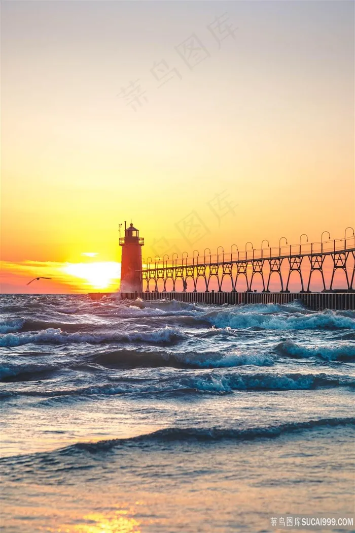 海边灯塔风光图片