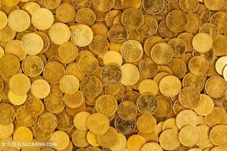 金黄色的金币图片