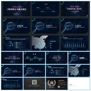 简约大气风科技公司推介报告ppt模板预览图