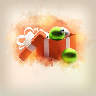橘黄色礼品盒素材高清图片