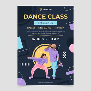 手绘舞蹈学校海报
