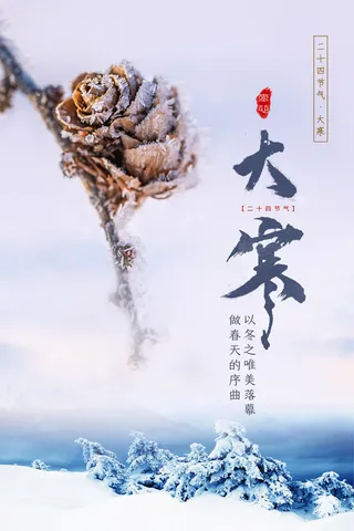 24二十四节气传统节日大寒宣传活动海报插画合集psd设计素材模板