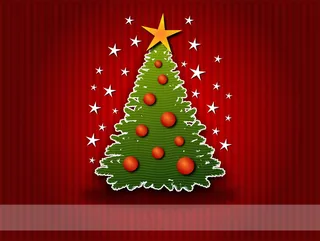 圣诞树红色背景图片