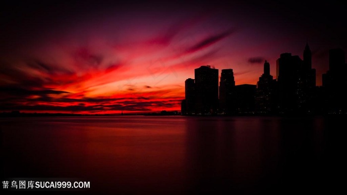 黄昏湖畔美景壁纸