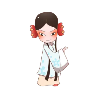 卡通京剧戏剧人物脸谱插画PNG图片 国潮中国风Q版戏剧人物PS素材