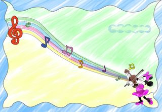 彩色中小学手抄小报音符